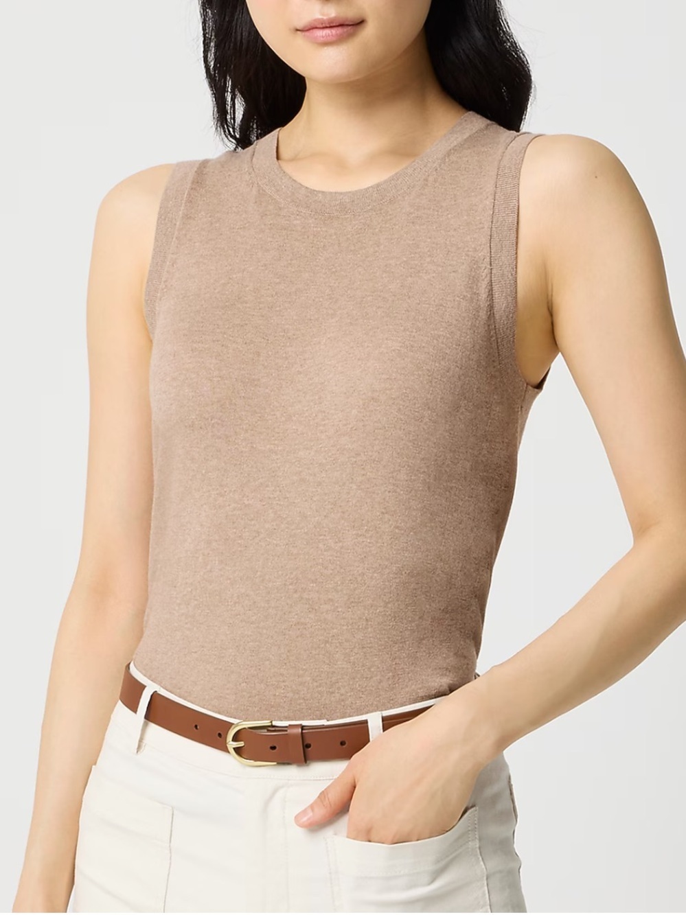 NWT J. Crew Sweater shell Hthr mushroom tan